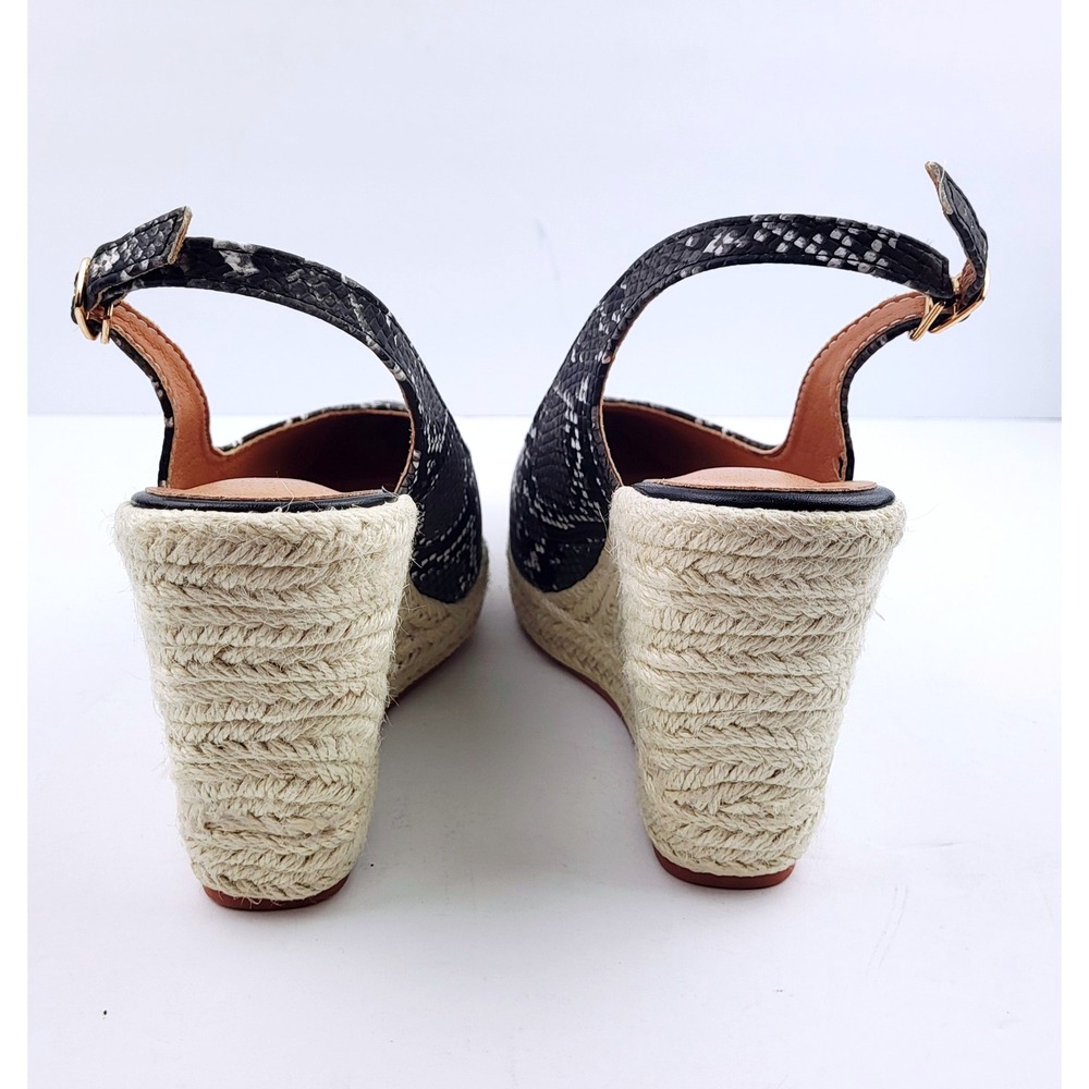 Women's Pointy Toe Espadrilles Wedge Sandals - Size 9 - Picture 6 of 8